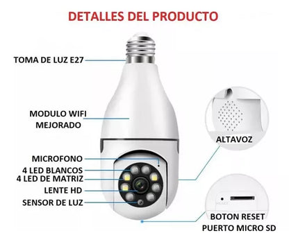 ¡Explora la Seguridad Total con la Cámara de Bombillo 360°!